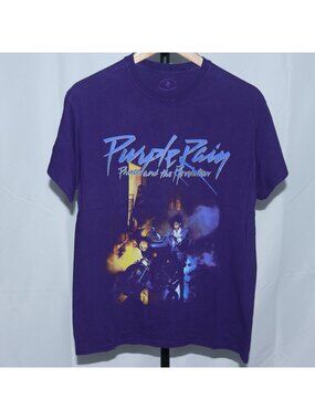 The Prince Estate Purple Rain Motorcycle Graphic T-Shirt Purple Medium
